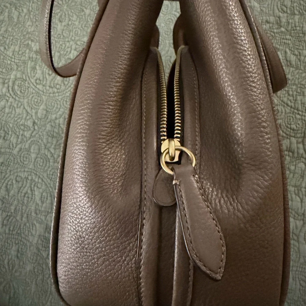 Coach Brown Leather Shoulder Bag with Gold Hardware